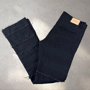 Valabasas Stacked Flare Jeans Size 38 Black Distressed Streetwear